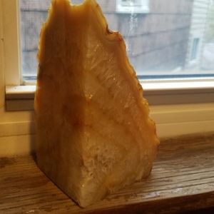 Citrine crystal book end, decor